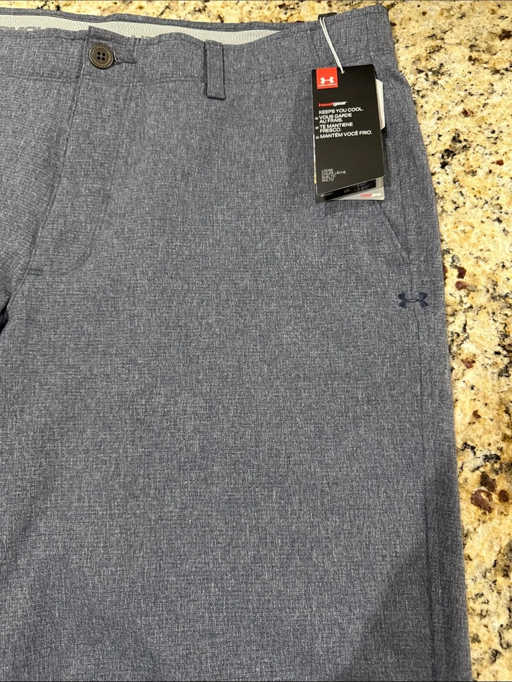 Under Armour Men's Dark Gray/Navy Performance Flat-Front Shorts